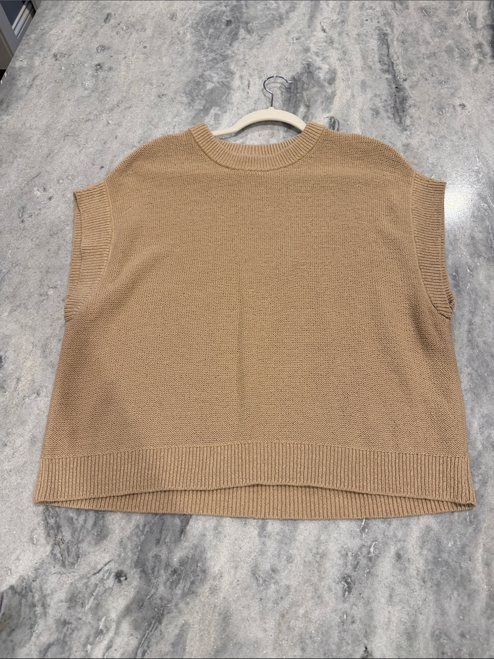 LOFT Tan Sleeveless Knit Sweater Blouse